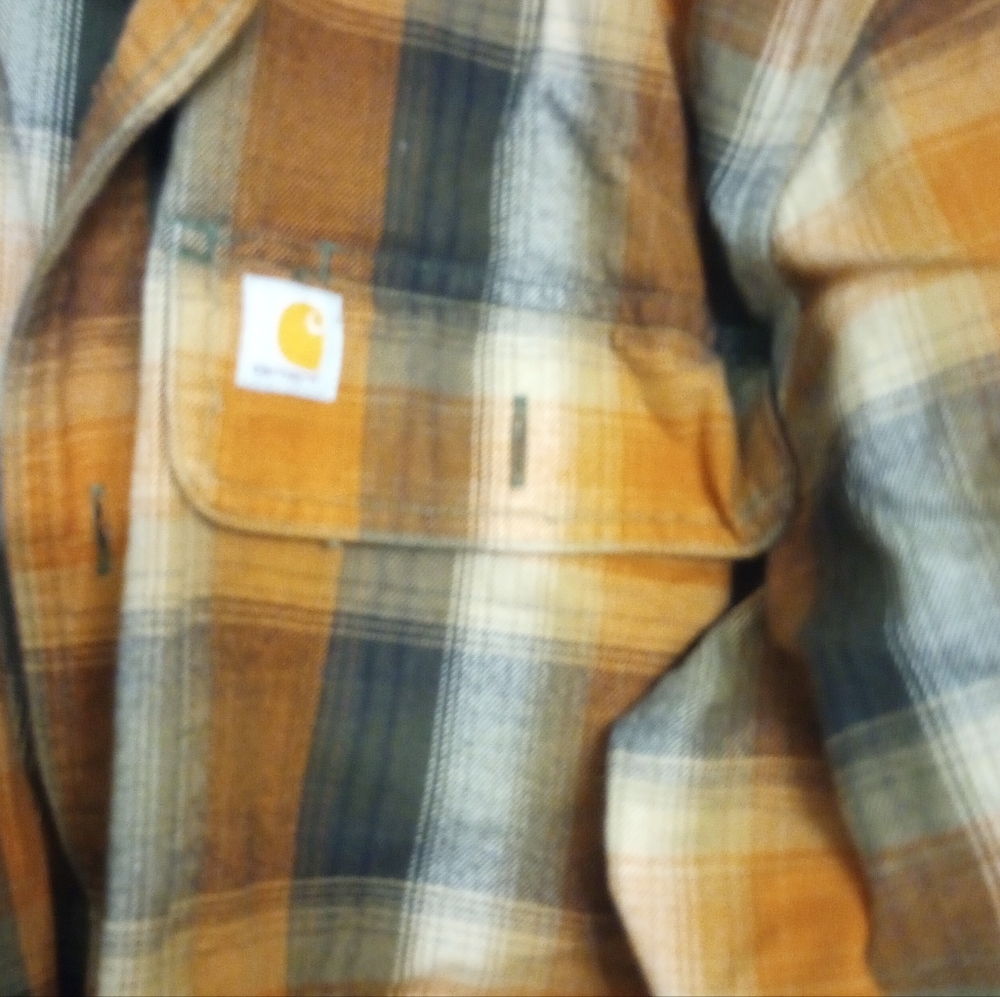 Carhartt Men's Heavy Duty Long Sleeve Plaid Flannel - Picture 4 of 5